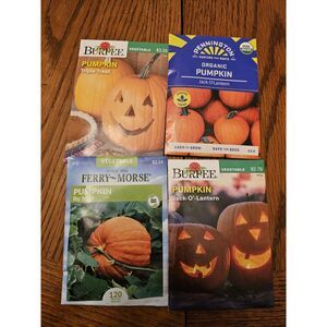 Lot Of 4 Burpee Garden Vegetable Seeds Packets Pumpkin Lot Bundle